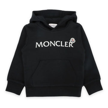 Moncler Kids Logo Patch Hooded Sweatshirt (Black) 8G00008 899PS 999 8,10A 94526097