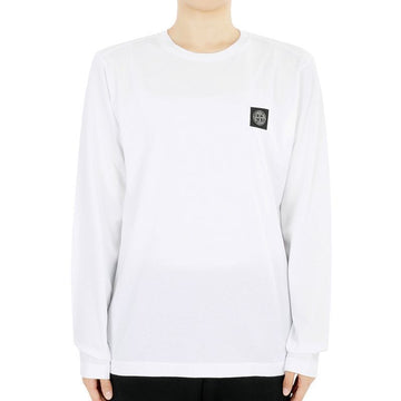 STONE ISLAND Wappen Patch Langarmshirt (Weiß) 14A 811620447 V0001 98069838
