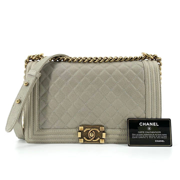 CHANEL キャビア ボーイバッグ ニューミディアム 19番 155223065