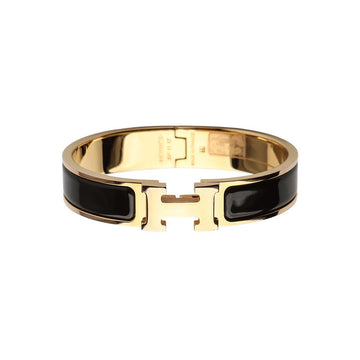 HERMES H700001 Roségold vergoldet Schwarz Noir Click H ASU PM Armband 36464-1 150699260