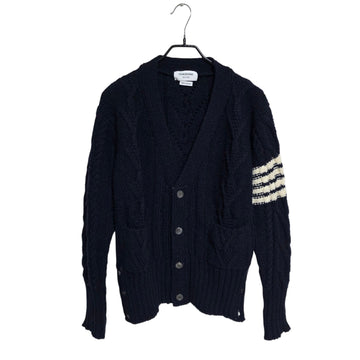 Thom Browne 4-Bar Mohair Aran Cable Cardigan 155231196