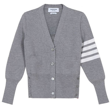 Thom Browne 4-Bar Milano Stitch V-Neck Cardigan 115826265