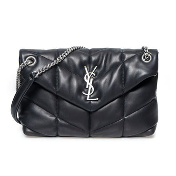 Saint Laurent Nappa Quilted Leather Puffer Small 577476-1EL00-1000 67191798