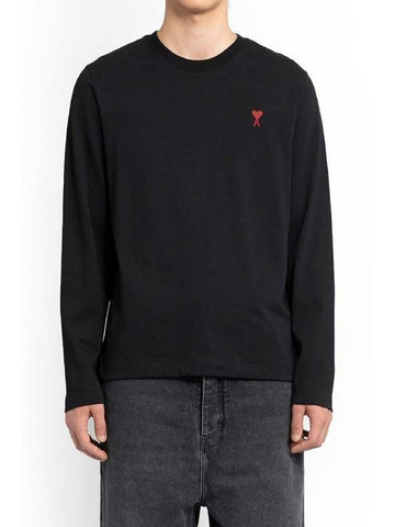 AMI Chainstitch Herz-Logo Langarmshirt 133032364