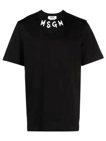 MSGM Brush Stroke Logo Short Sleeve T-Shirt 3640MM118 247002 99 133040024