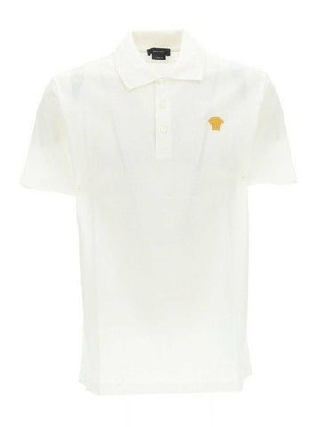 Versace Embroidered Short Sleeve Polo Shirt 133044262