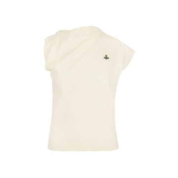 VIVIENNE WESTWOOD Drapierte T-Shirt in Elfenbein 1504000A J001M A407 150834916
