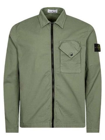 STONE ISLAND ストレッチコットンギャバジンオーバーシャツレギュラーフィット791511010 V0055 133074636