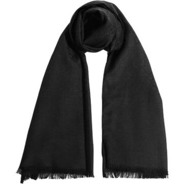 GUCCI Jacquard GG Wollseide Zwei-Ton Schal 165904 3G646 1000 Schwarz 153448368