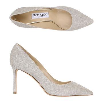 JIMMY CHOO ROMY85DGZ プラチナアイス ウェディングシューズ 138878905