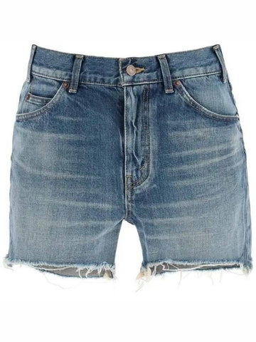 Celine Skate Shorts in Electric Sky Wash Denim 133022444