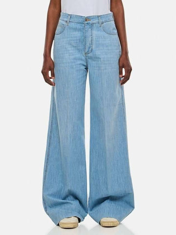 BOTTEGA VENETA Licht ausgebleichte weit geschnittene Denim-Jeans 133027617