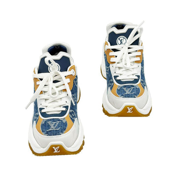 LOUIS VUITTON Weiße und blaue Denim-Laufschuhe 55 für Damen 36.5 155272580