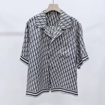 DIOR オブリークジャカードシルク半袖シャツ【42】 155273394