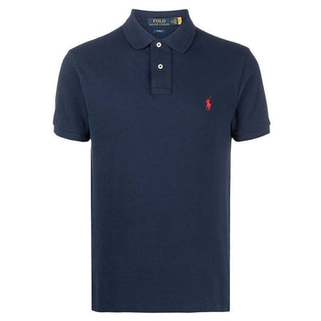 POLO RALPH LAUREN Polo Slim Fit Polohemd mit rotem Pony Blau 710795080 007 140192105