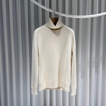 LORO PIANA タートルネックカシミアニットアイボリー 50 155287018