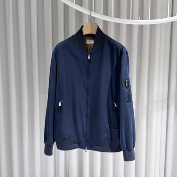 BRUNELLO CUCINELLI ポプリンポケットジッパーブルゾンジャケット 52 155289329