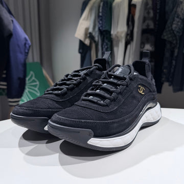 CHANEL (A/40) / Mischfaser-Gewebe Wildleder Sneaker Schwarz 155289526