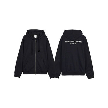 Wooyoungmi Zippered Hooded Sweatshirt with Back Logo 148445811
