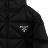 PRADA リナイロン ガーメント フード ダウン ジャケット ブラック 38 155290564 [P]