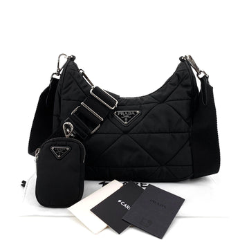 PRADA パディングパッチワークリナイロンマルチホーボーバッグクロスバッグ 1bc151 155290593