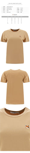 MAISON KITSUNE Damen Fox Patch T-Shirt Beige 23FW AW00103KJ0005 P220 56562628 [P]