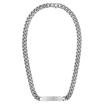 MAISON MARGIELA Graues klassisches Nummernschild-Logo-Kettenhalsband 155295576