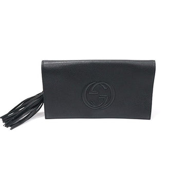 GUCCI Schwarze Leder-Tassel Soho Clutch 336753 155295845