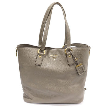 PRADA グレー ヴィテロ ダイノ サイドジッパー レタリング ショルダーバッグ 155297797