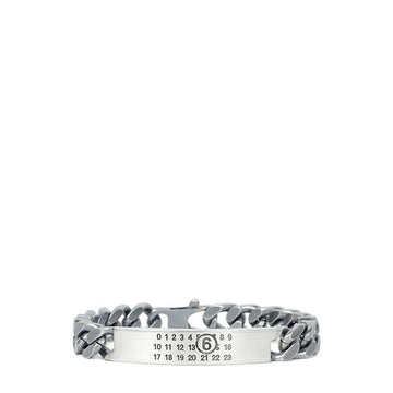 MAISON MARGIELA グレー クラシック ナンバー ロゴ チェーン ブレスレット SM6UY0049 SV0235 954 155298701