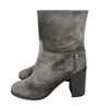 CHANEL Gray Suede Shorts Boots 36 1/2C 235 6VCHS28810 155298912 [P]
