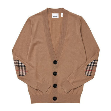 BURBERRY カーディガン ドノック チェック パッチ メリノ ウール ウィメンズカーディガン 8074885 68489624