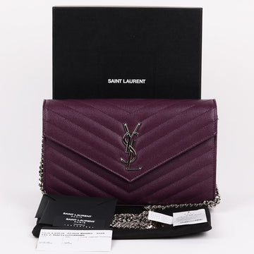 SAINT LAURENT Envelope crossbody bag in lila 377828 155303214