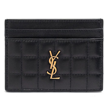 Saint Laurent Quilted Logo Card Holder stamp: 742760-AABVP-1000 63436402