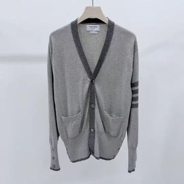 Thom Browne Diagonal Armband Cashmere Cardigan Beige 155303488