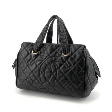CHANEL Zeitloses CC Logo Caviar Bowling Bag Tote Bag Boston Bag 155303656