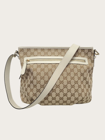 GUCCI ホワイト GG スプリーム キャンバス ショルダー クロスバッグ 148531311