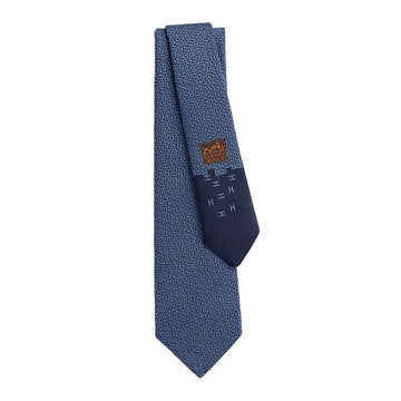 Hermes Geometrical Silk Tie in Blue Marine H339391T 02 155304473