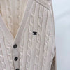 CELINE Triope Cashmere Kabelstrick Strickjacke Ivory 155305676 [P]