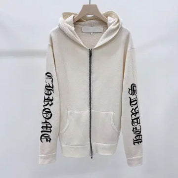 CHROME HEARTS キャッシュミアフードジップジャケット アイボリー 155306117
