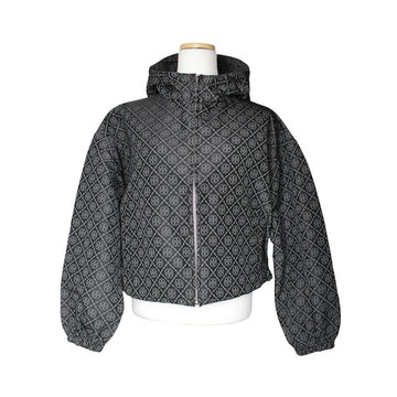 Tory Burch Charcoal Gray Logo Pattern Hooded Short Jacket 55 155307611