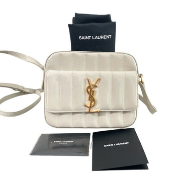 SAINT LAURENT Ivory glänzende Leder Vicky Toy Kamera Bag Mini Crossbody Bag 554075 155312876