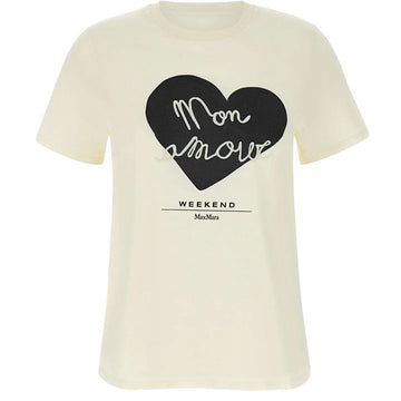 MaxMara 25SS VELLO Heart Logo T-Shirt Ivory 2515971051 005 149268538