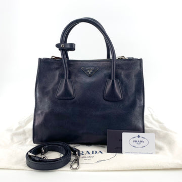 PRADA グレースカーフスキンダブルジッパートートバッグショルダーバッグ bn2619 155330724