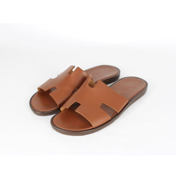 HERMES Sandalen Slipper Gold Braun 43.5 155331500