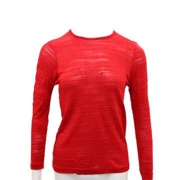 MISSONI レッド ニット 長袖 ラウンド Tシャツ 24197416 155332325