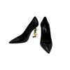 Saint Laurent Patent Leather Opium Pumps Gold Black 36.5 155333432 [P]
