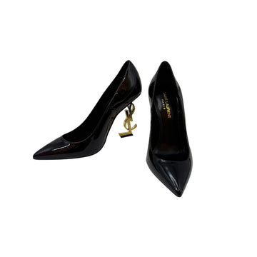SAINT LAURENT Opium-Pumps aus Lackleder in Gold und Schwarz 36,5 155333432