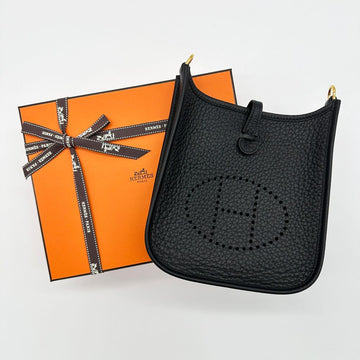 HERMES Evelyn Mini 16 TPM Schwarz mit Goldbeschichtung H085945CCAD 155335992