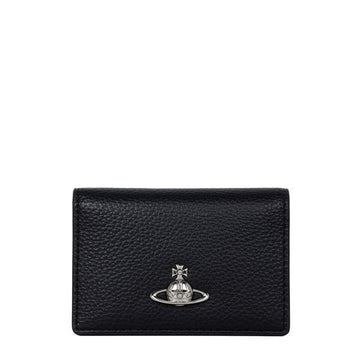 VIVIENNE WESTWOOD 26SS Schwarze ORB Grain Klappkarte Brieftasche 5402000PU S000D N403 154210357 [P]